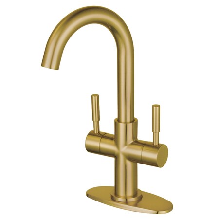 Fauceture LS8553DL Two-Handle Bar Faucet, Brushed Brass LS8553DL